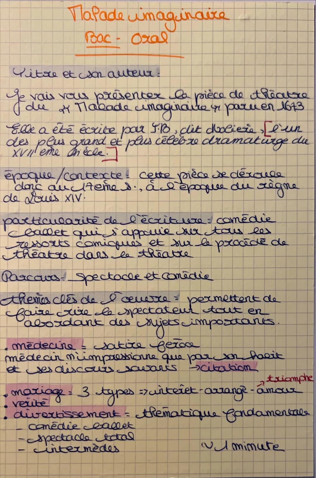 Le Malade Imaginaire - Fiche et Analyse pour le Bac Français