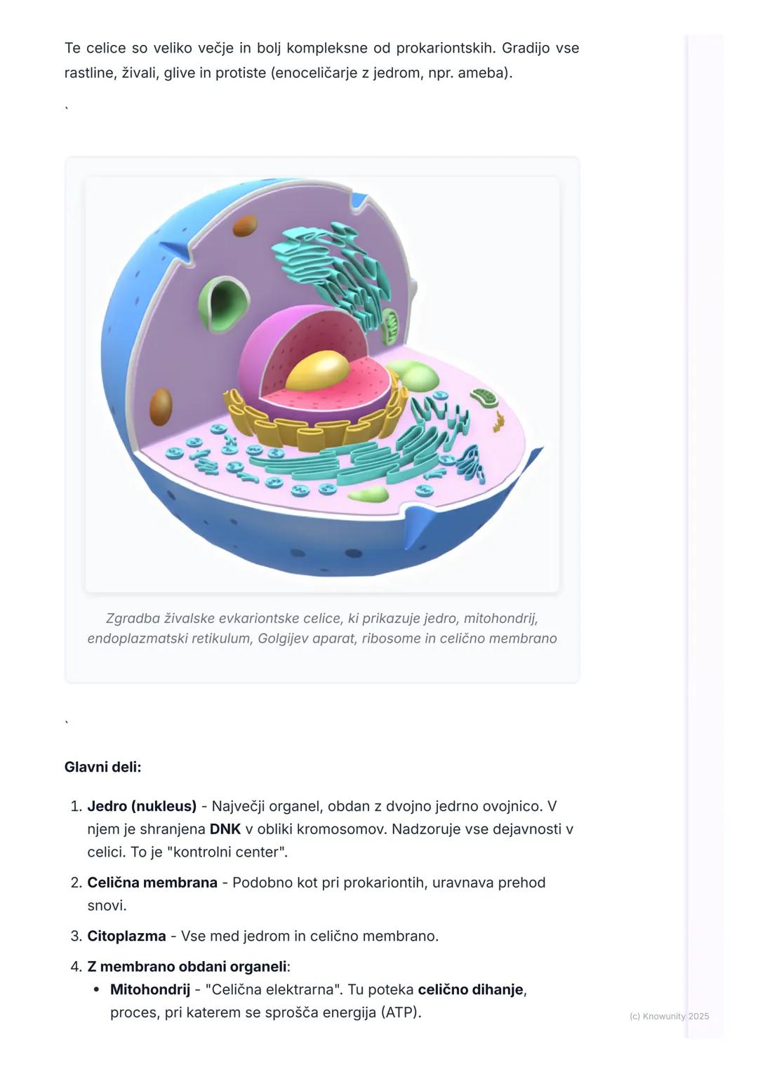 # Zgradba prokariontske in
evkariontske celice

Uvod in osnovni pojmi

Vse živo je zgrajeno iz celic. Celica je osnovna gradbena in delovna 