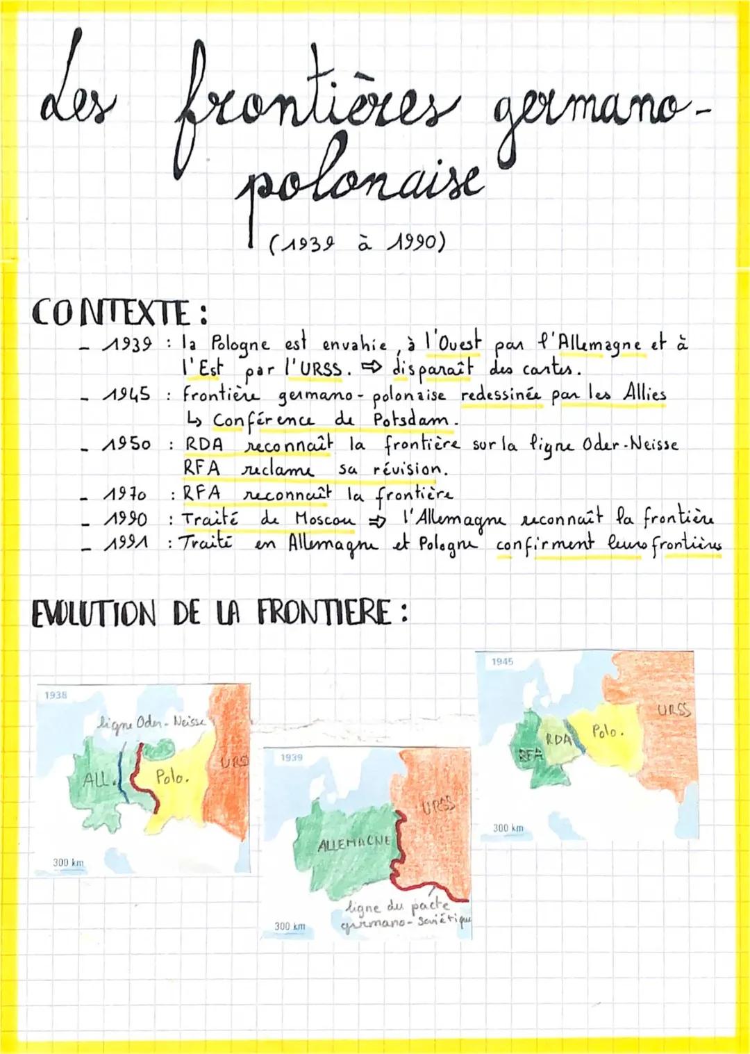 La frontière germano-polonaise de 1939 à aujourd'hui - Cartes et Histoire