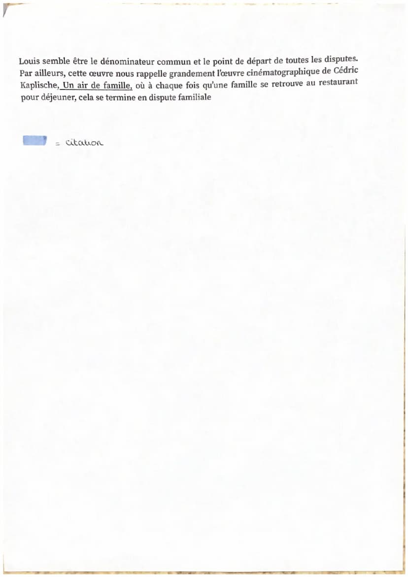 Dissertation Juste la fin du monde
Duchaste disait « La parole fait évènement : elle détraque les pensées avant de
secouer les corps ». C'es