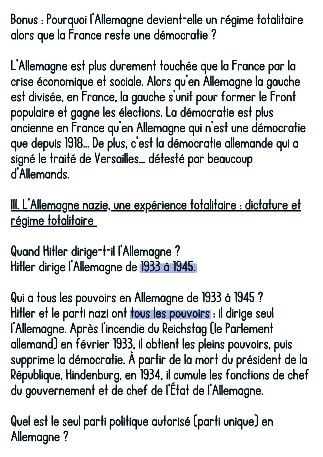 Histoire
Allemagne nazie avec Hitler
1. Les causes de l'arrivée au pouvoir des nazis : les crises des
années 1930
@avoirsonbrevet
Quelles so