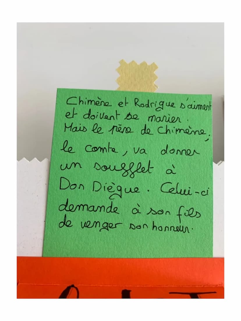 Chimène et Rodrigue s'aiment
et doivent se marier.
Mais le père de Chimène.
Acte T Rodrique accepte et
tue le Comte dans
un duel.
Actell Chi