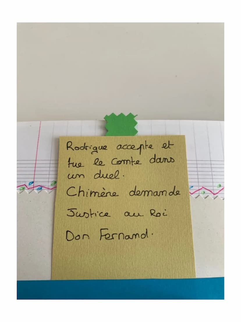 Chimène et Rodrigue s'aiment
et doivent se marier.
Mais le père de Chimène.
Acte T Rodrique accepte et
tue le Comte dans
un duel.
Actell Chi