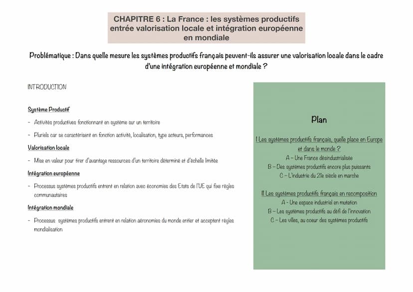 FICHE GÉOGRAPHIE THÈME 2:
Une diversification des espaces et des acteurs de la
production
Introduction
Diversification espaces/acteurs
- mul