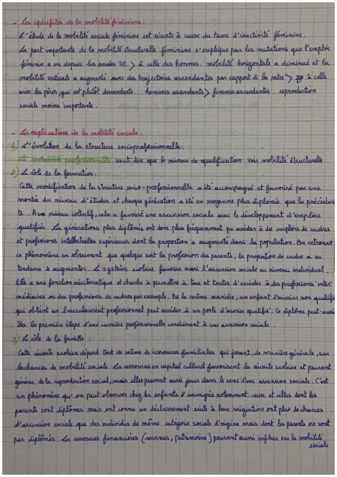 Quelles sont les caractéristiques contemporaines et les facteurs de la mobilité sociale.
A
groupe
La mobilité sociale : changement de positi
