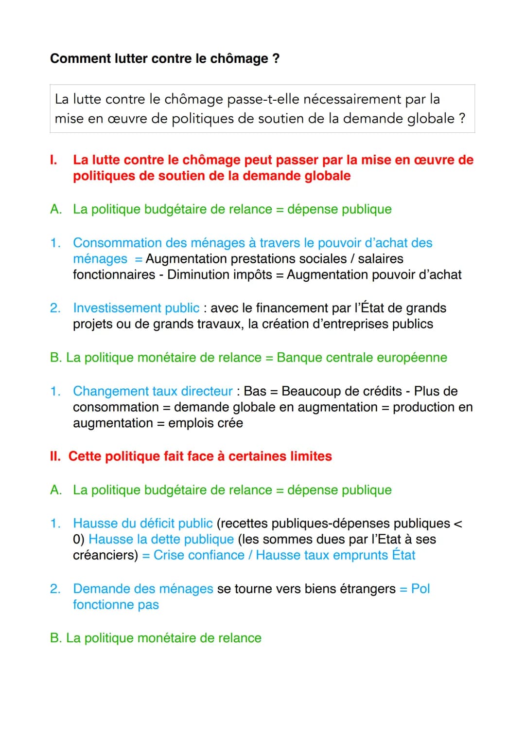 Comment lutter contre le chômage ?
La lutte contre le chômage passe-t-elle nécessairement par la
mise en œuvre de politiques de soutien de l
