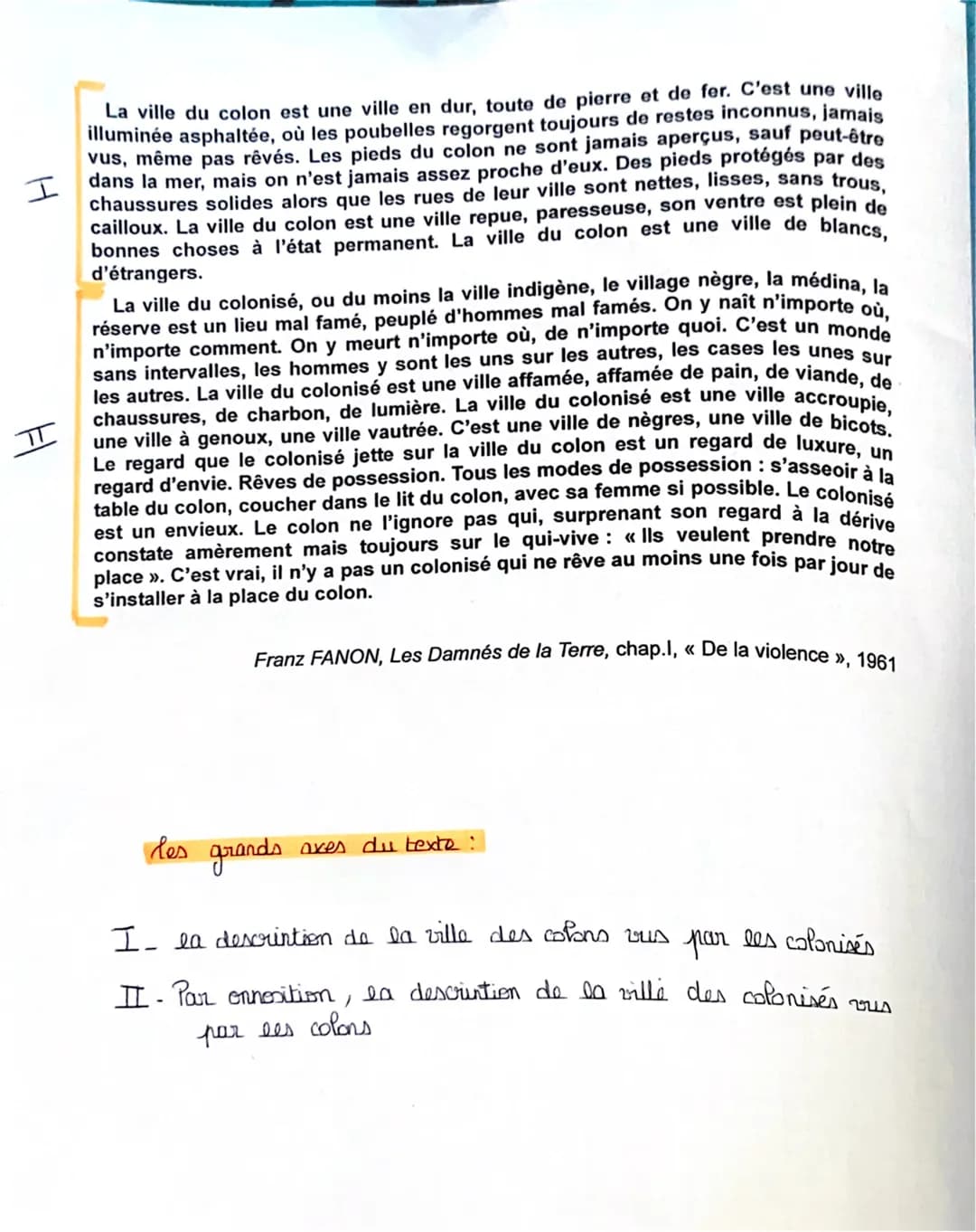 Texte 10
Frantz FANON, Les damnés de la Terre
-> Extrait du chap. 1" De la violence "
introduction
Frantz FANON est né
en 1925 et décédé
den