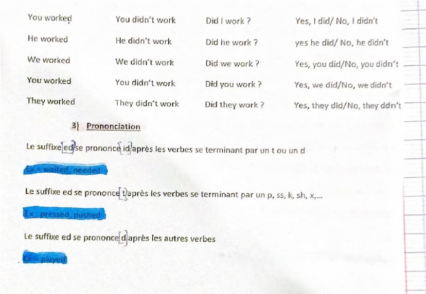 --- OCR Start ---
1) Emploi
LE PRETERIT
On utilise le preterit pour raconter un fait daté, qui est terminé et qui n'a pas de lien avec le
mo