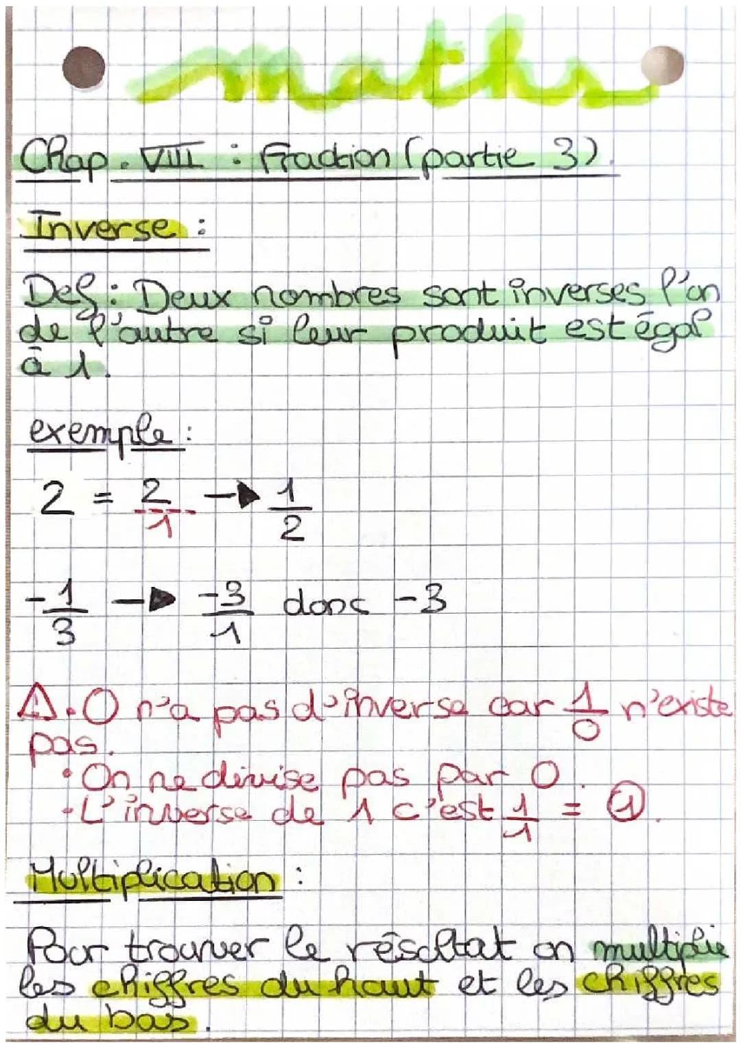 Exercices corrigés de multiplication et division de fractions - 4ème et CM2