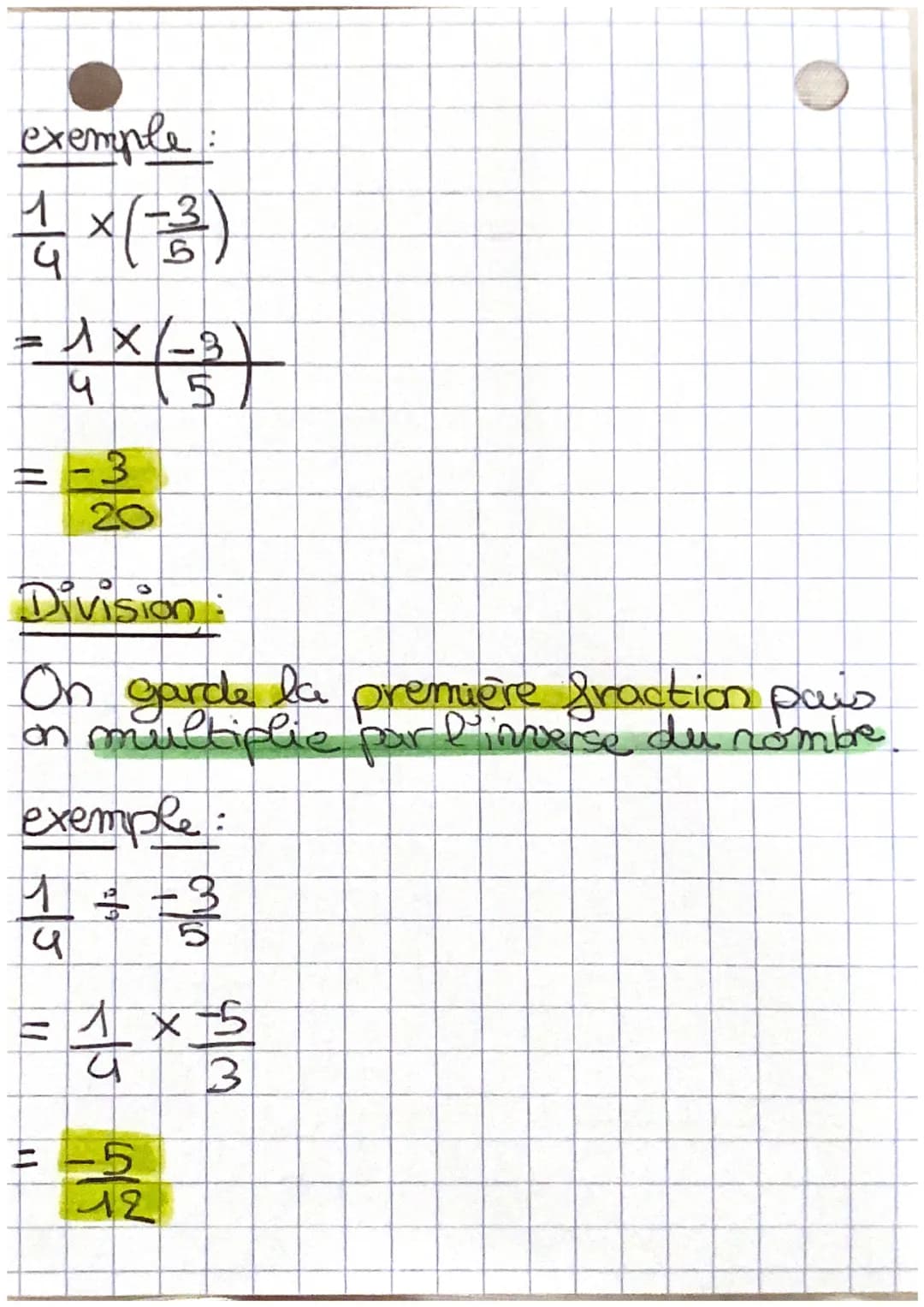 maths
Chap. VIII: Fraction (partie 3)
Inverse:
Des: Deux nombres sont inverses l'on
de l'autre si leur produit est égal
a l
exemple:
2 = ²/²