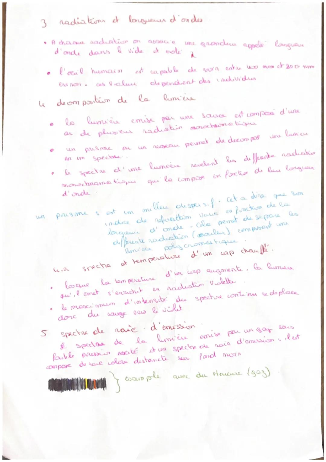 # Chapitre 11: Sumicu colori

1. afferente lumiere

- LUPE
- Pumica ast dite monochromate que quand dle n'est
Pas de compere pou un prisime 