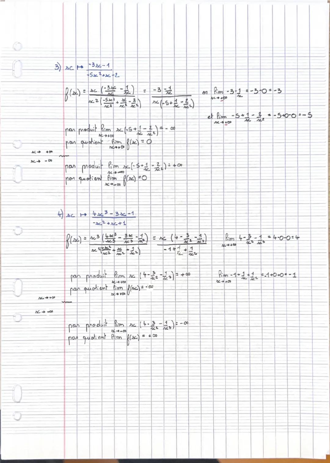 Chapitre 7: Limites de fonctions
I. Limite finie ou infinie à l'infini
a. Limite infinie en $+
infty$ ou en $-
infty$
Définition
Dire qu'une