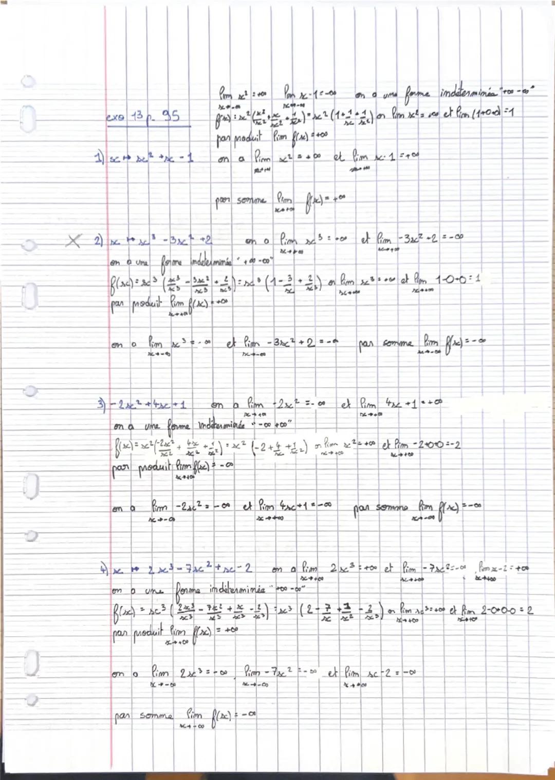 Chapitre 7: Limites de fonctions
I. Limite finie ou infinie à l'infini
a. Limite infinie en $+
infty$ ou en $-
infty$
Définition
Dire qu'une