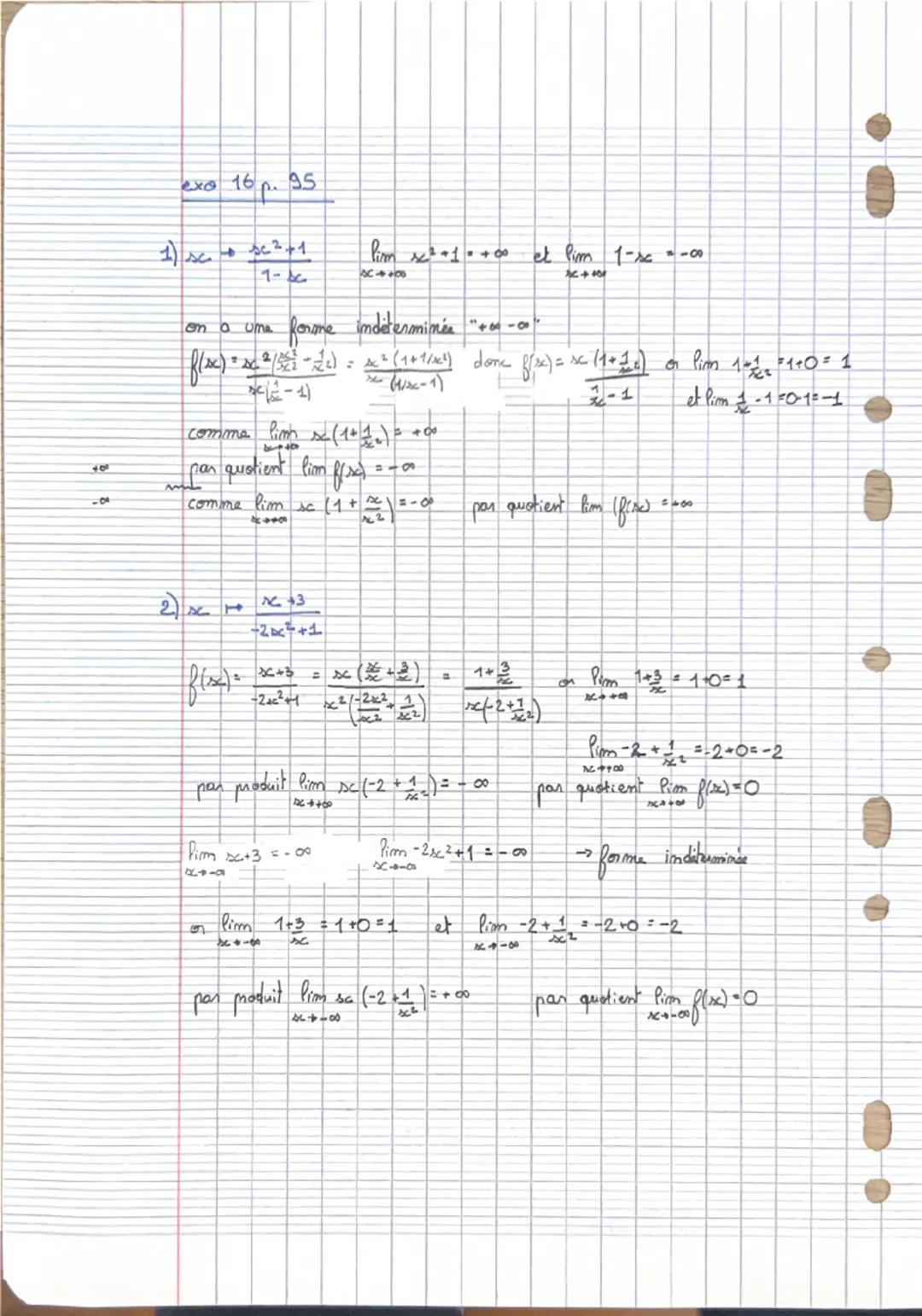Chapitre 7: Limites de fonctions
I. Limite finie ou infinie à l'infini
a. Limite infinie en $+
infty$ ou en $-
infty$
Définition
Dire qu'une