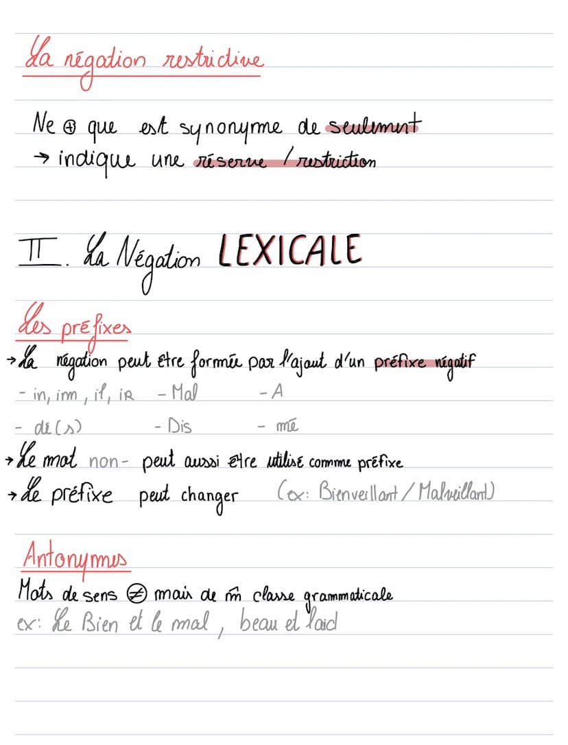 LA NÉGATION
2 termes:
Ne
G
le discordentiel
A souvent omis
I. La
négation
Pas 2
le forclurif
SYNTAXIQUE
La migation latale
→ la négation se 