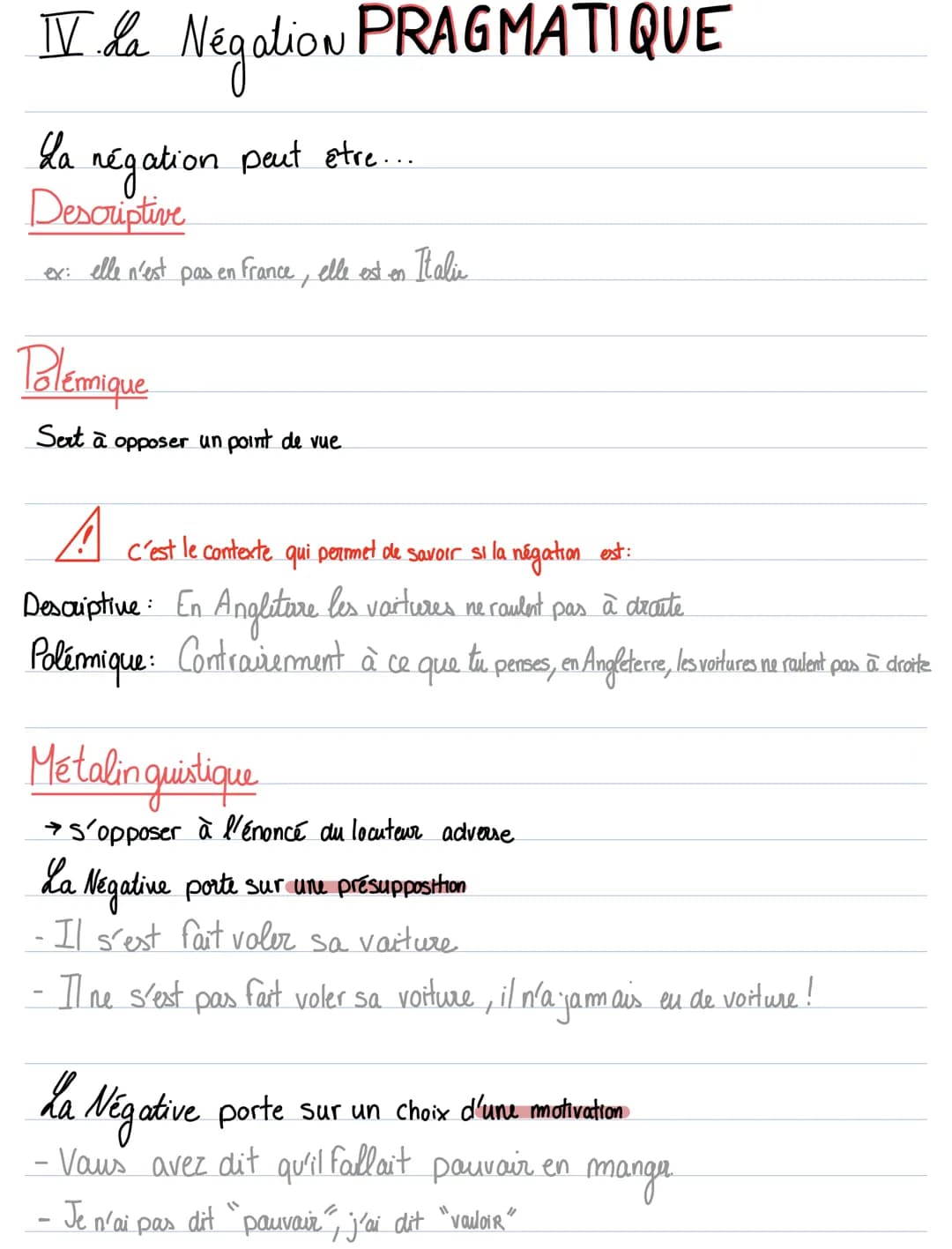 LA NÉGATION
2 termes:
Ne
G
le discordentiel
A souvent omis
I. La
négation
Pas 2
le forclurif
SYNTAXIQUE
La migation latale
→ la négation se 
