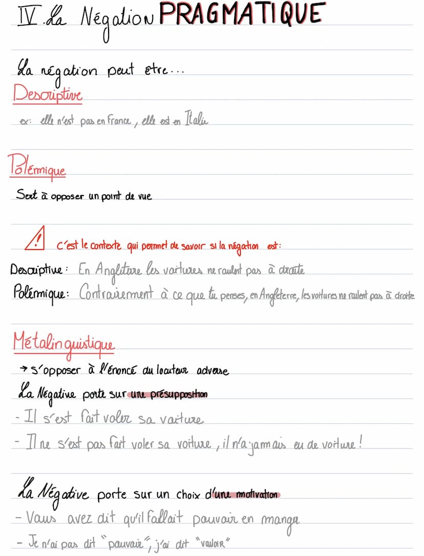 LA NÉGATION
2 termes:
Ne
G
le discordentiel
A souvent omis
I. La
négation
Pas 2
le forclurif
SYNTAXIQUE
La migation latale
→ la négation se 
