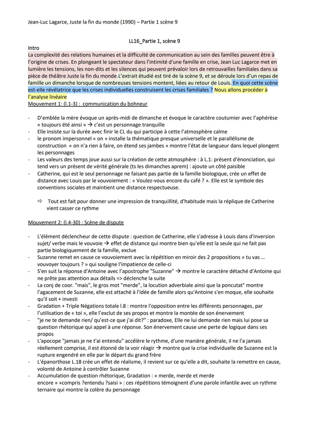 Jean-Luc Lagarce, Juste la fin du monde (1990) - Partie 1 scène 9
LL16_Partie 1, scène 9
Intro
La complexité des relations humaines et la di