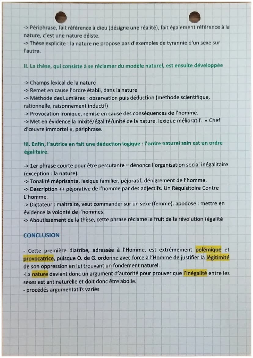 Explication linéaire n°3
Lecture analytique sur « Exhortation aux hommes », de la DDFC
INTRODUCTION
-Écrit pendant la Révolution française 1
