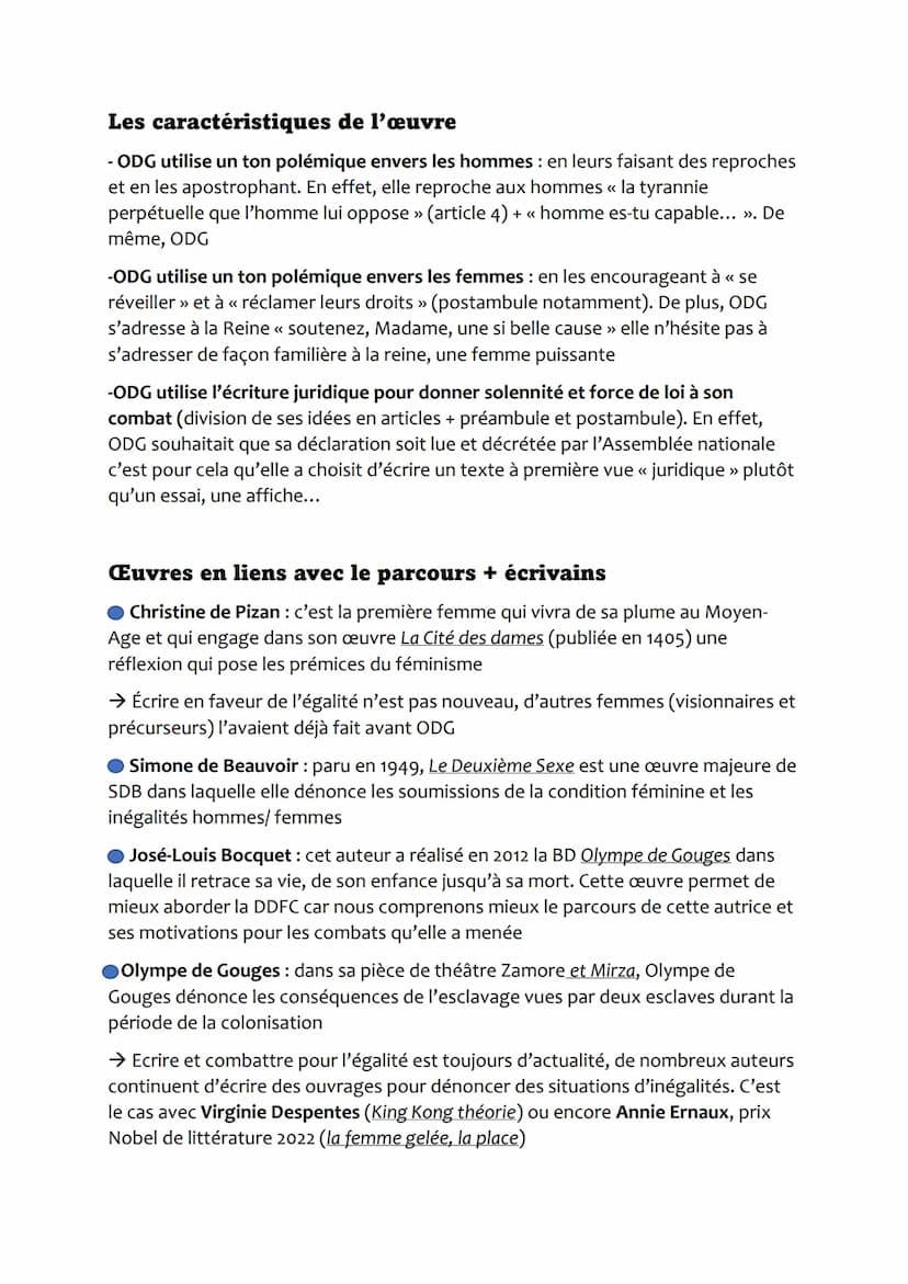 La DDFC
Parcours : « écrire et combattre pour l'égalité »
Ecrire : renvoie aux mots choisis dans un discours réfléchi et élaboré
Combattre: 