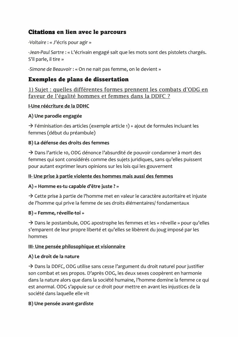La DDFC
Parcours : « écrire et combattre pour l'égalité »
Ecrire : renvoie aux mots choisis dans un discours réfléchi et élaboré
Combattre: 