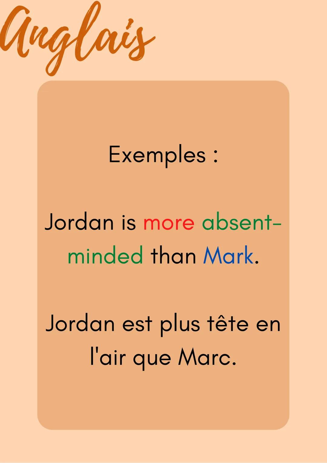 Anglais
La comparaison
C'est quoi la comparaison ?
C'est le comparatif de
supériorité des adjectifs longs,
c'est-à-dire de plus d'une
syllab