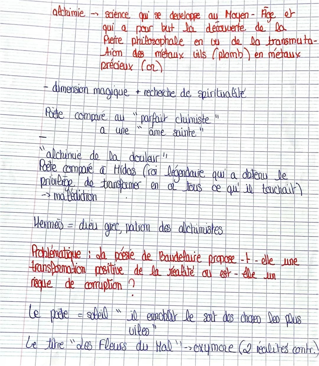 français -> l’alchimie poétique 