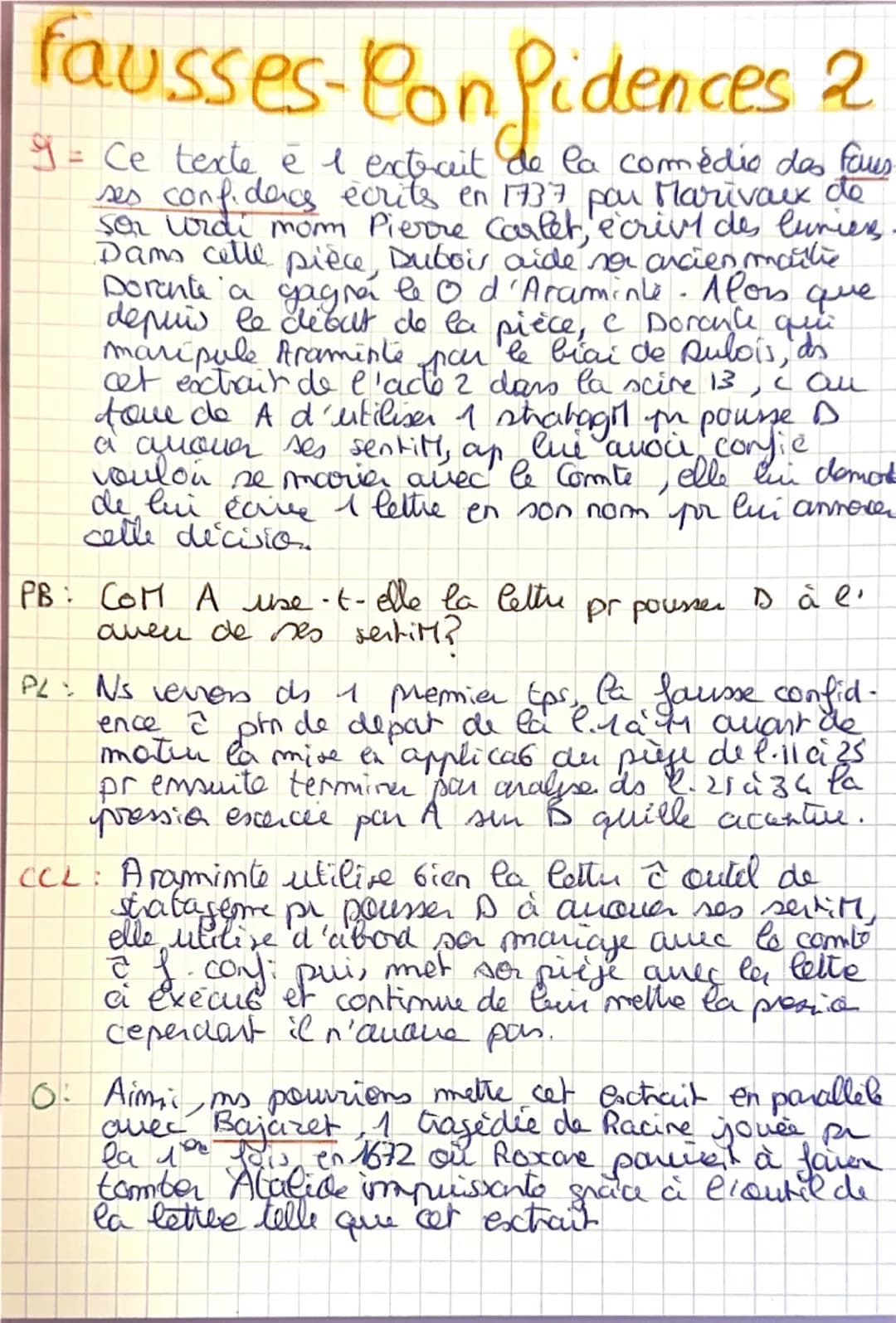 TEXTE 2: ACTE 2 SCÈNE 13
ARAMINTE - [-][J]e suis déterminée à épouser le Comte.
DORANTE, d'un ton ému. - Déterminée, Madame!
3 ARAMINTE-Oui,