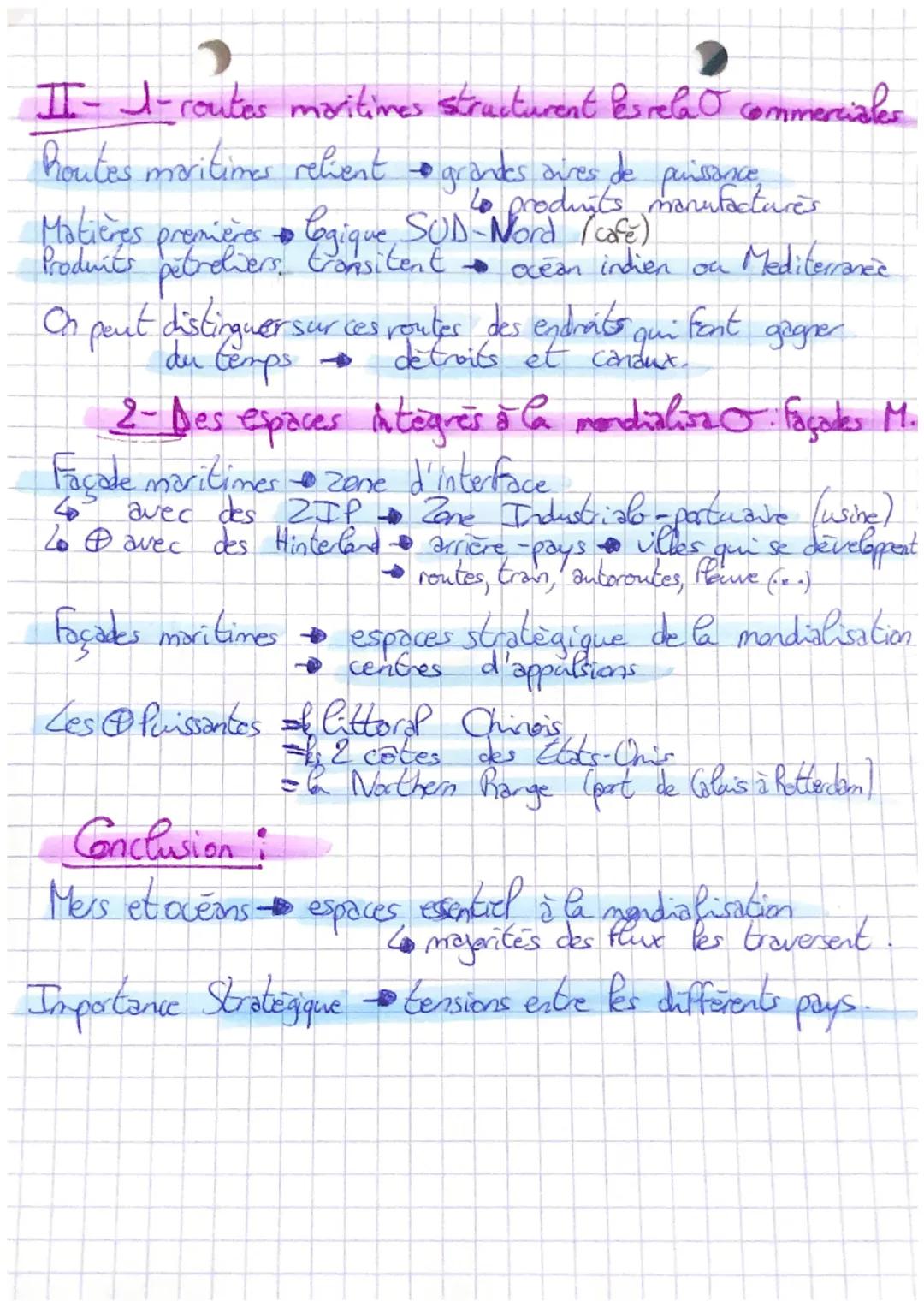 Geographic

Mers et oceans : Chapitre I

• 85% commerce mondial $\rightarrow$ mer $\rightarrow$ bateaux, canalisation, cables.
importance es