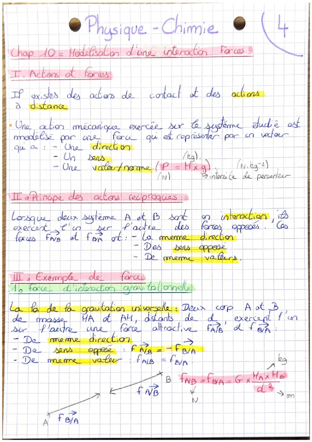 Découvre les Forces en Physique et Chimie: Modélisation et Gravitation