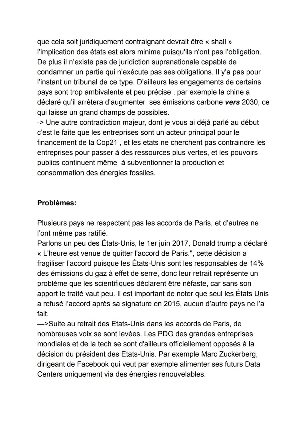 Depuis les années 2010: une gouvernance climatique mondial
impossible?
I. Introduction
Nous ne pouvons guère envisager ce sujet si nous ne s