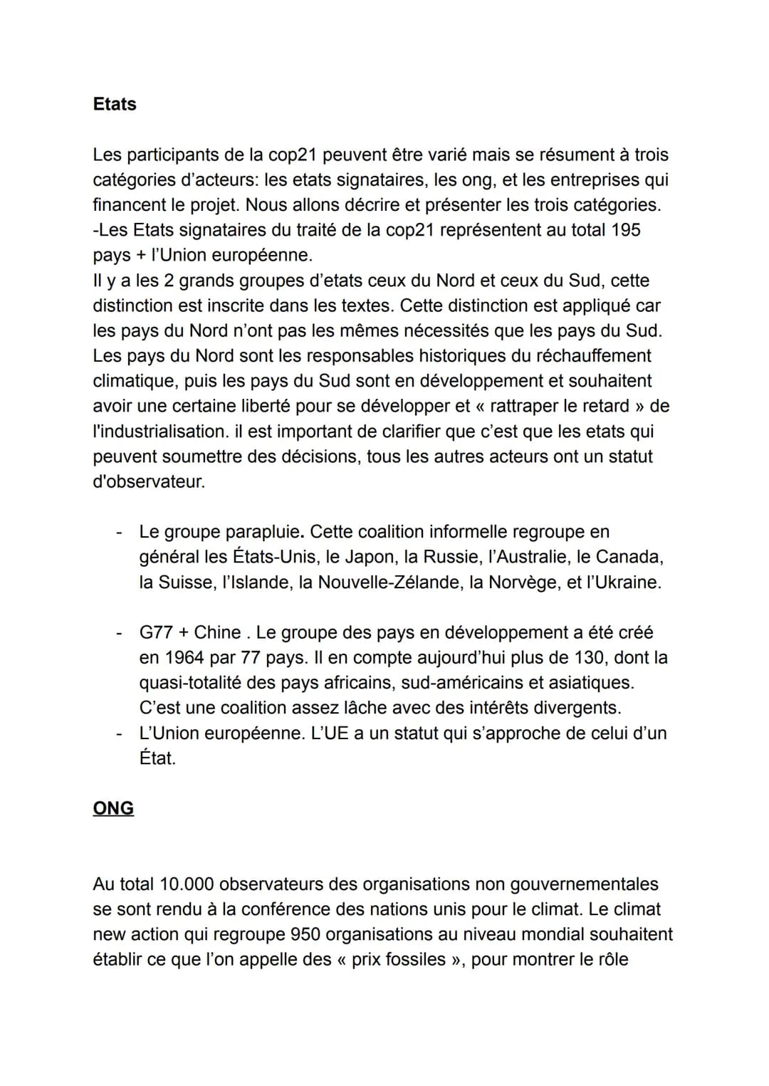 Depuis les années 2010: une gouvernance climatique mondial
impossible?
I. Introduction
Nous ne pouvons guère envisager ce sujet si nous ne s