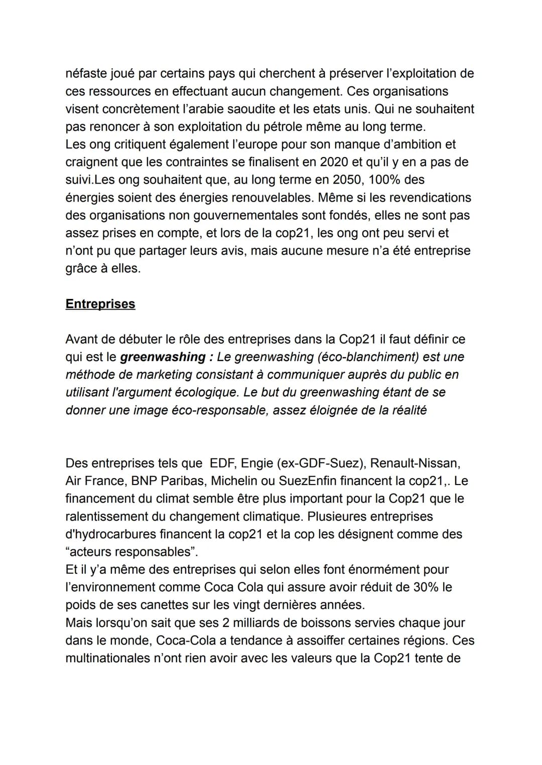 Depuis les années 2010: une gouvernance climatique mondial
impossible?
I. Introduction
Nous ne pouvons guère envisager ce sujet si nous ne s