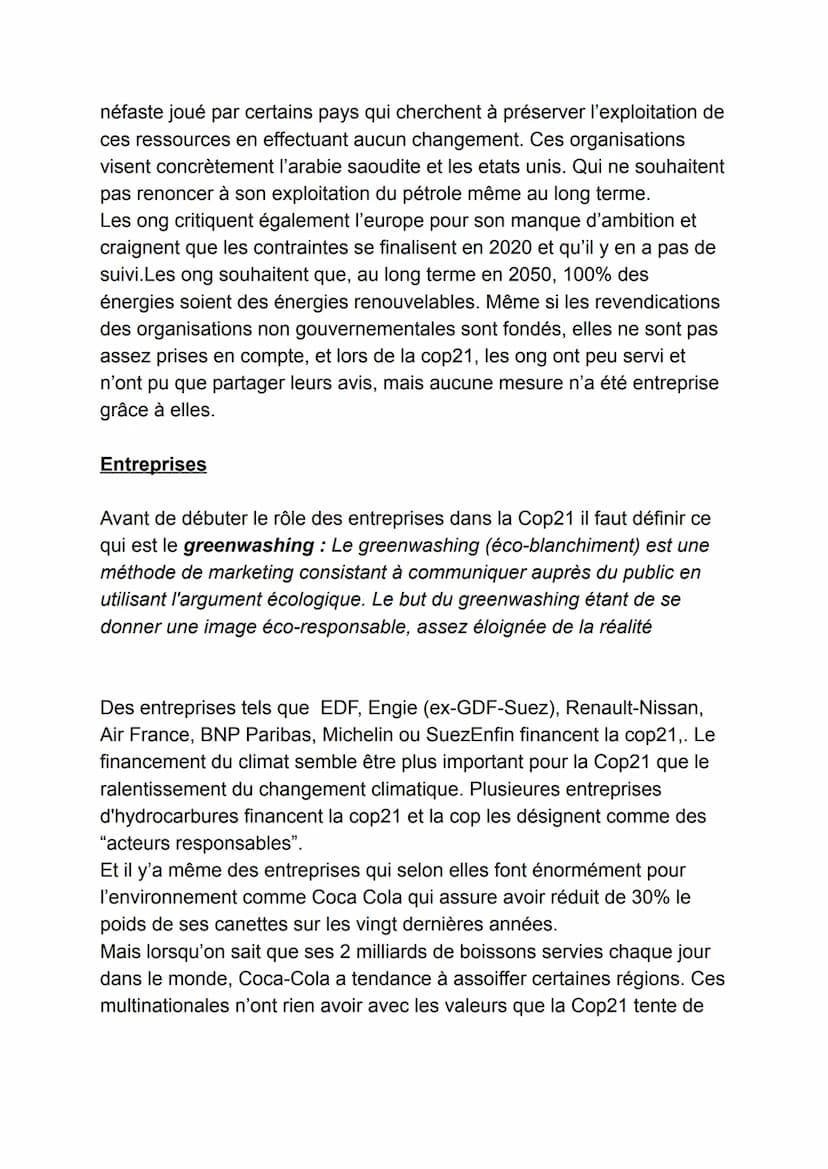 Depuis les années 2010: une gouvernance climatique mondial
impossible?
I. Introduction
Nous ne pouvons guère envisager ce sujet si nous ne s