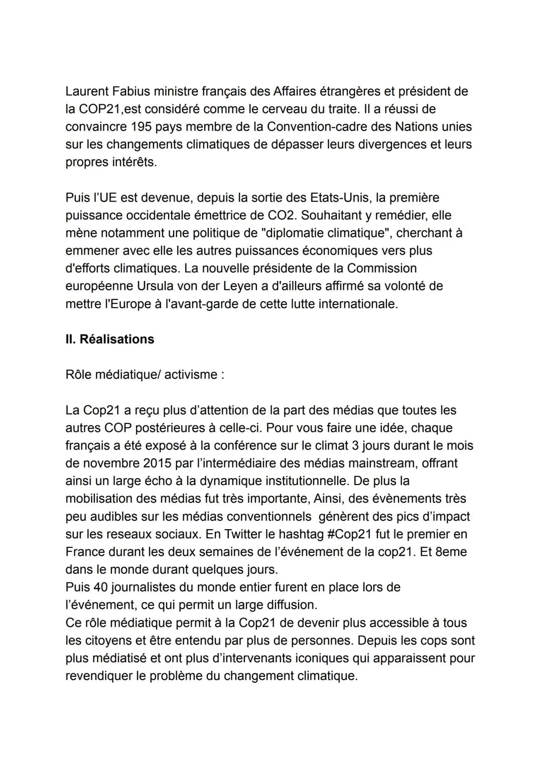 Depuis les années 2010: une gouvernance climatique mondial
impossible?
I. Introduction
Nous ne pouvons guère envisager ce sujet si nous ne s