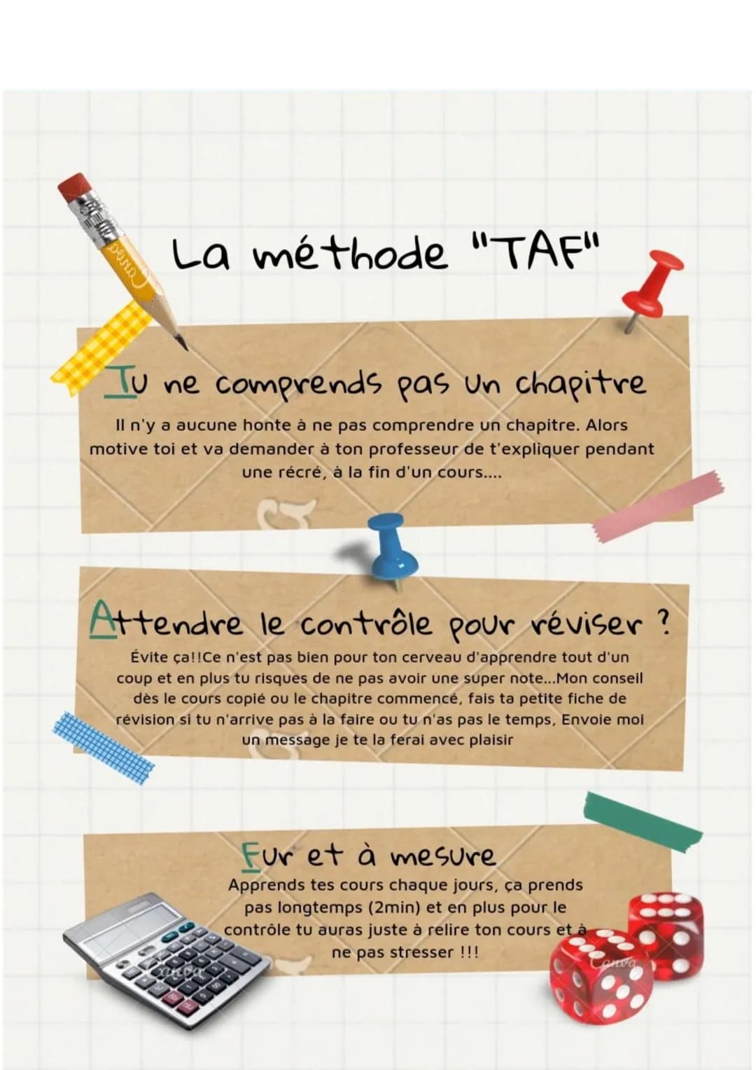 HR-112 pera
La méthode "TAF"
ne comprends pas un chapitre
Il n'y a aucune honte à ne pas comprendre un chapitre. Alors
motive toi et va dema