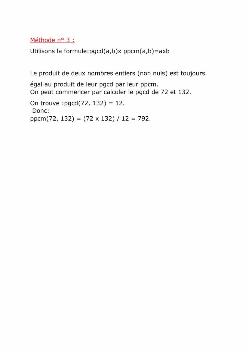 PPCM-Plus Petit Multiple Commun.
Le ppcm de deux nombres entiers naturels (non nuls) est leur
plus petit multiple commun non nul.
On note pp
