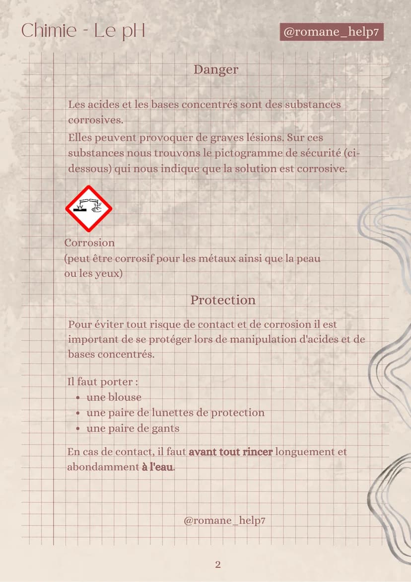 Chimie - Le pH
L'acronyme pH signifie potentiel
hydrogène
Le pH est une grandeur physique qui permet de mesurer l'acidité
d'une solution.
Il