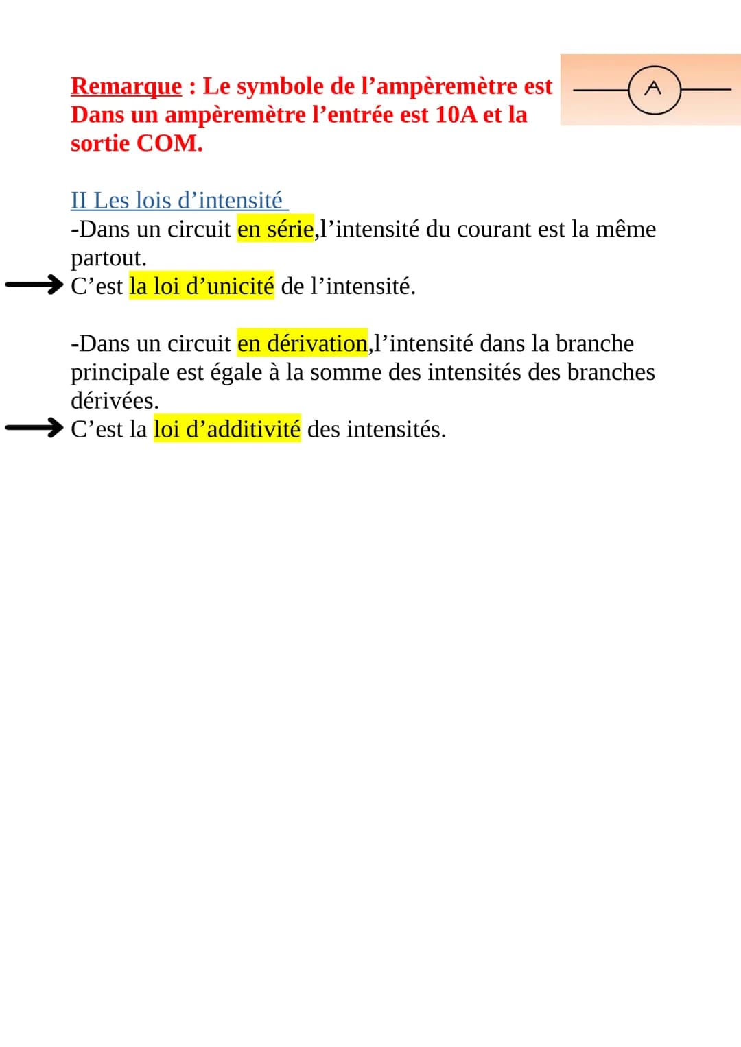 1.Les rappels
I Les symboles
Fils électrique :
Interrupteur ouvert :
Le courant passe pas
Interrupteur fermé :
Le courant passe
Générateur :