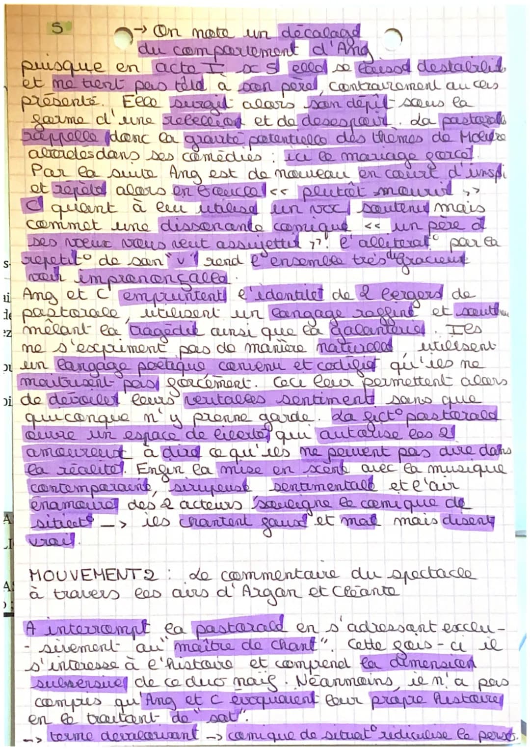 A
Explication lineaire s
Acte 11 scène 5
Le Malade Imaginaire
Dmagi
Projet de lecture:
comment le détour par un spectacle improvese
et un la