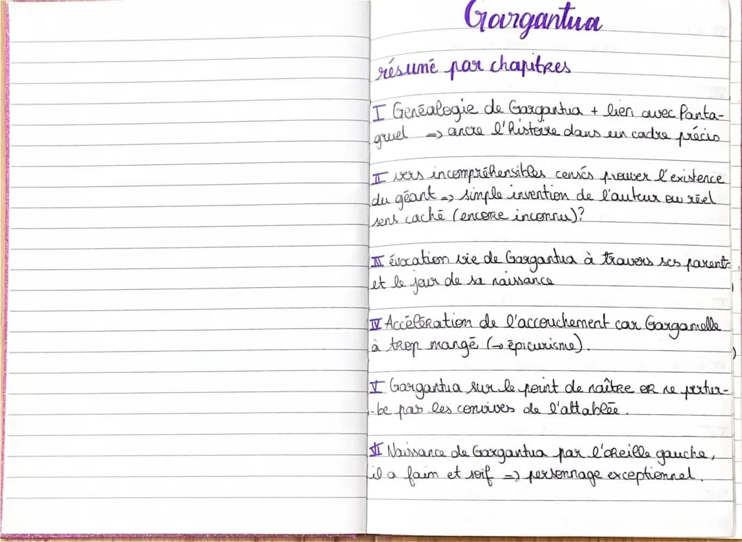 Gargantua: Résumé Simple Chapitre par Chapitre PDF