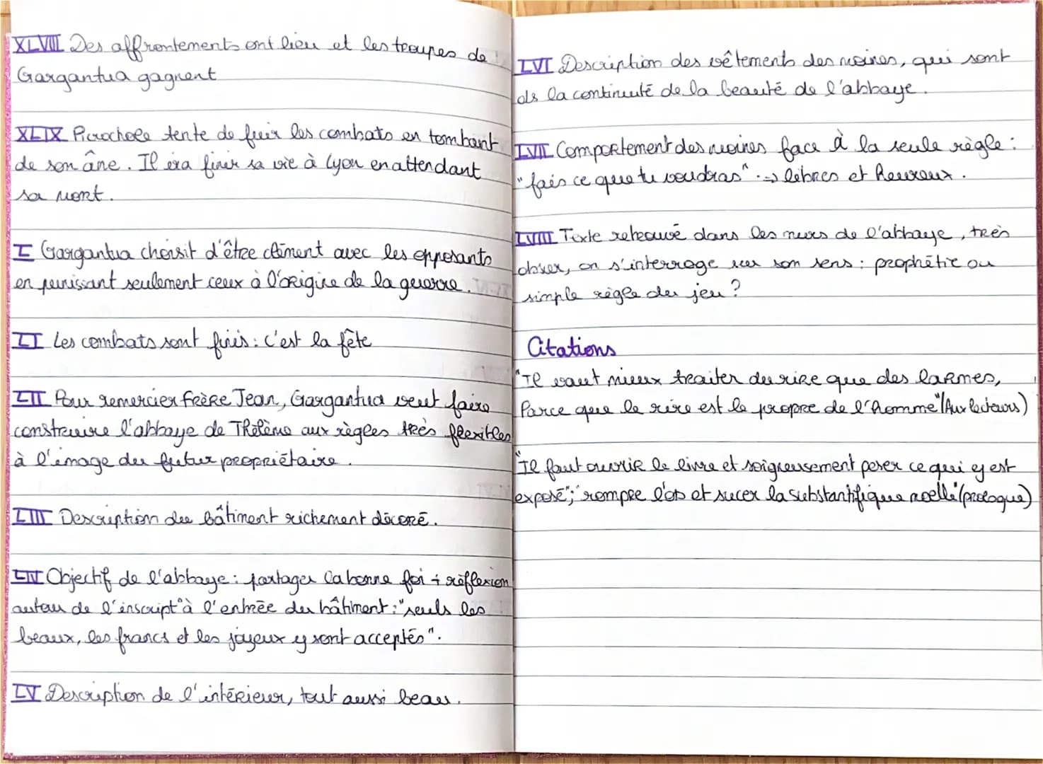 B
Gargantua
résumé par chapitres
I Genéalogie de Gargantua + lien avec Panta-
l'histoire dans un cadre précis
gruel
=> ancre
I vers incompré