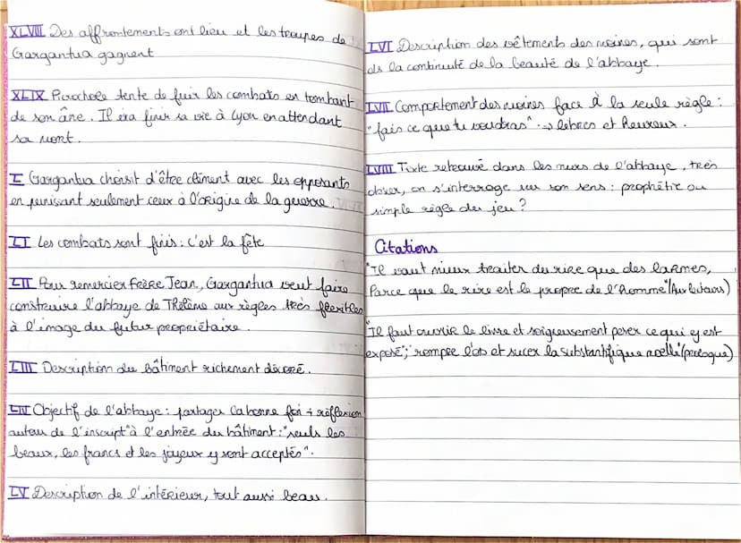 B
Gargantua
résumé par chapitres
I Genéalogie de Gargantua + lien avec Panta-
l'histoire dans un cadre précis
gruel
=> ancre
I vers incompré