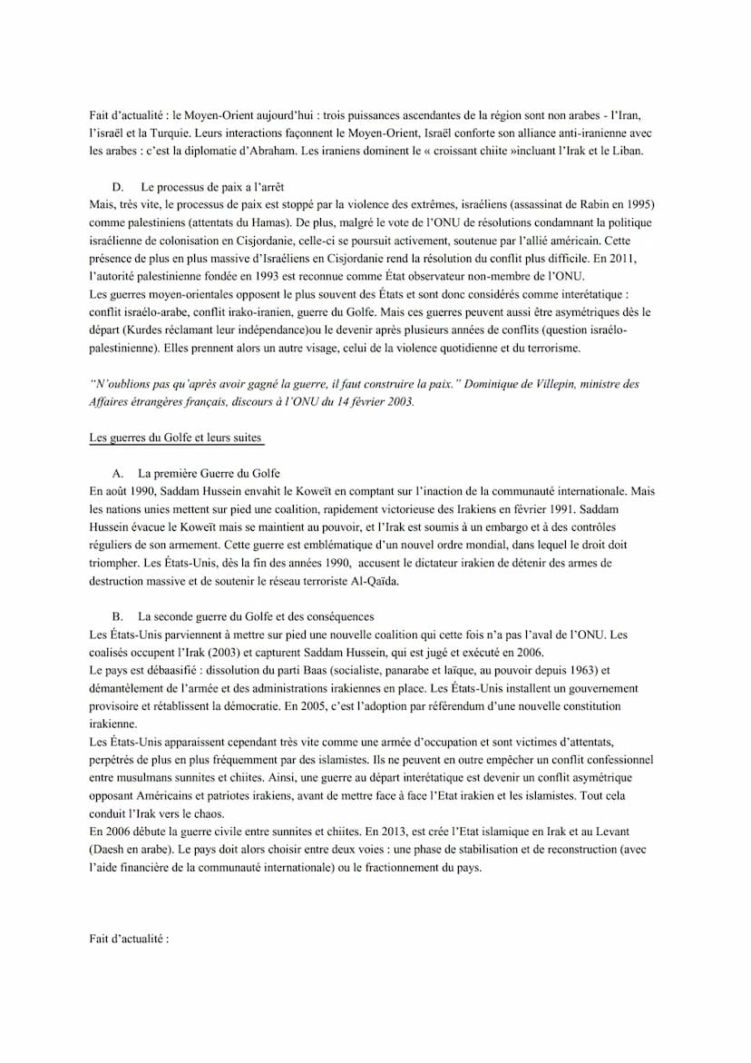 HGGSP Thèmes 2: Faire la guerre, faire la paix
dates clés :
1947-1991 La guerre froide
1991 La guerre du Golfe
11 septembre 2001: Attentats 