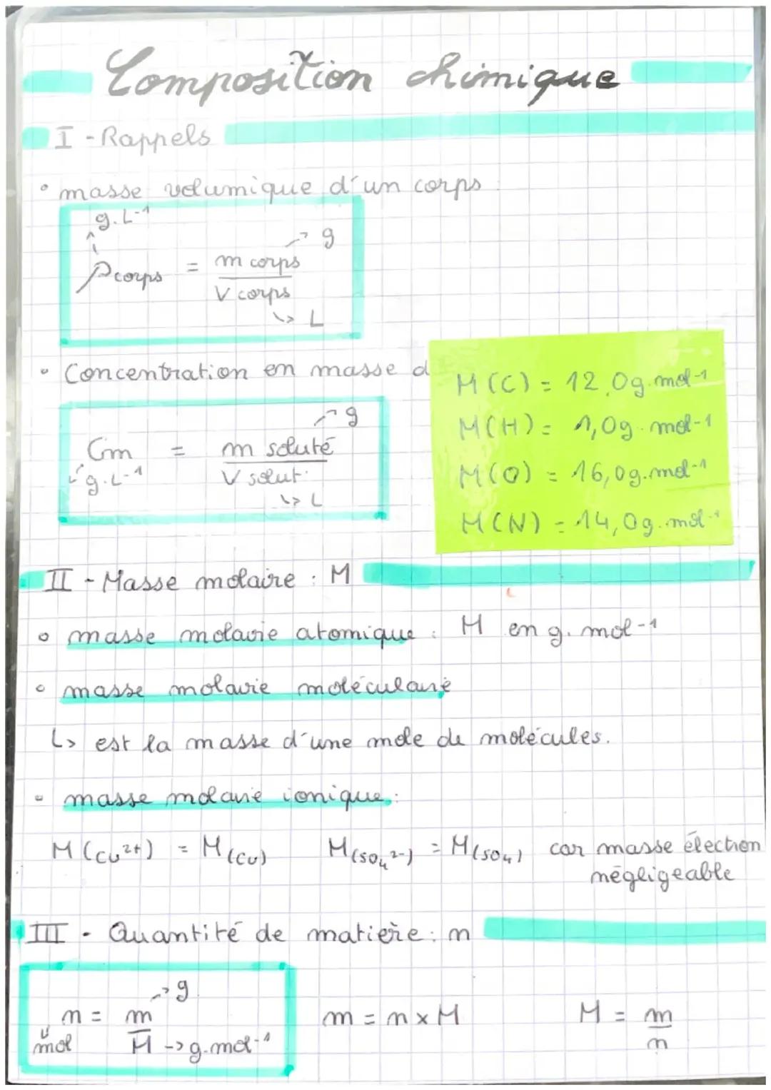 Concentration de masse et composition chimique