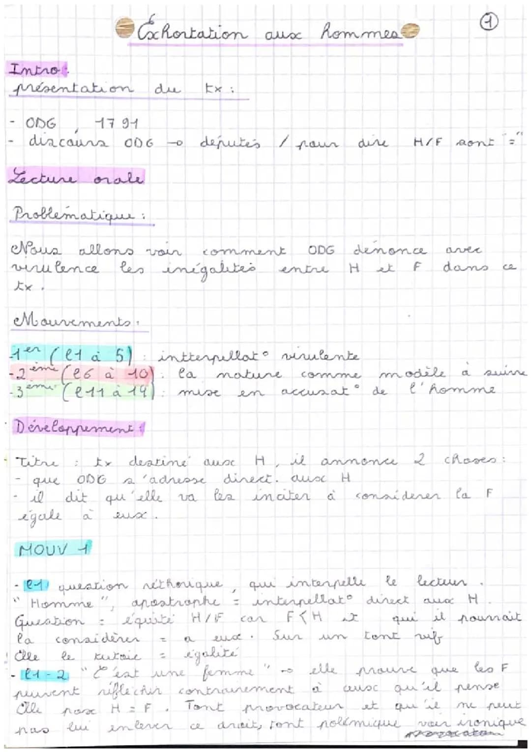 Exhortation aux hommes Texte et Analyse PDF - Homme es-tu capable d'être juste?