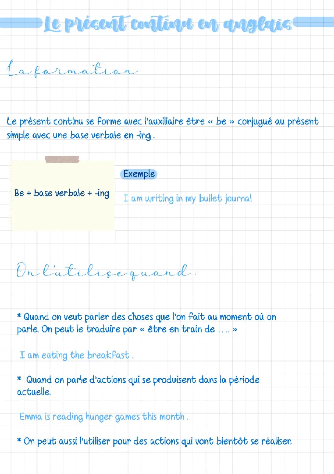 Le présent continu en anglais