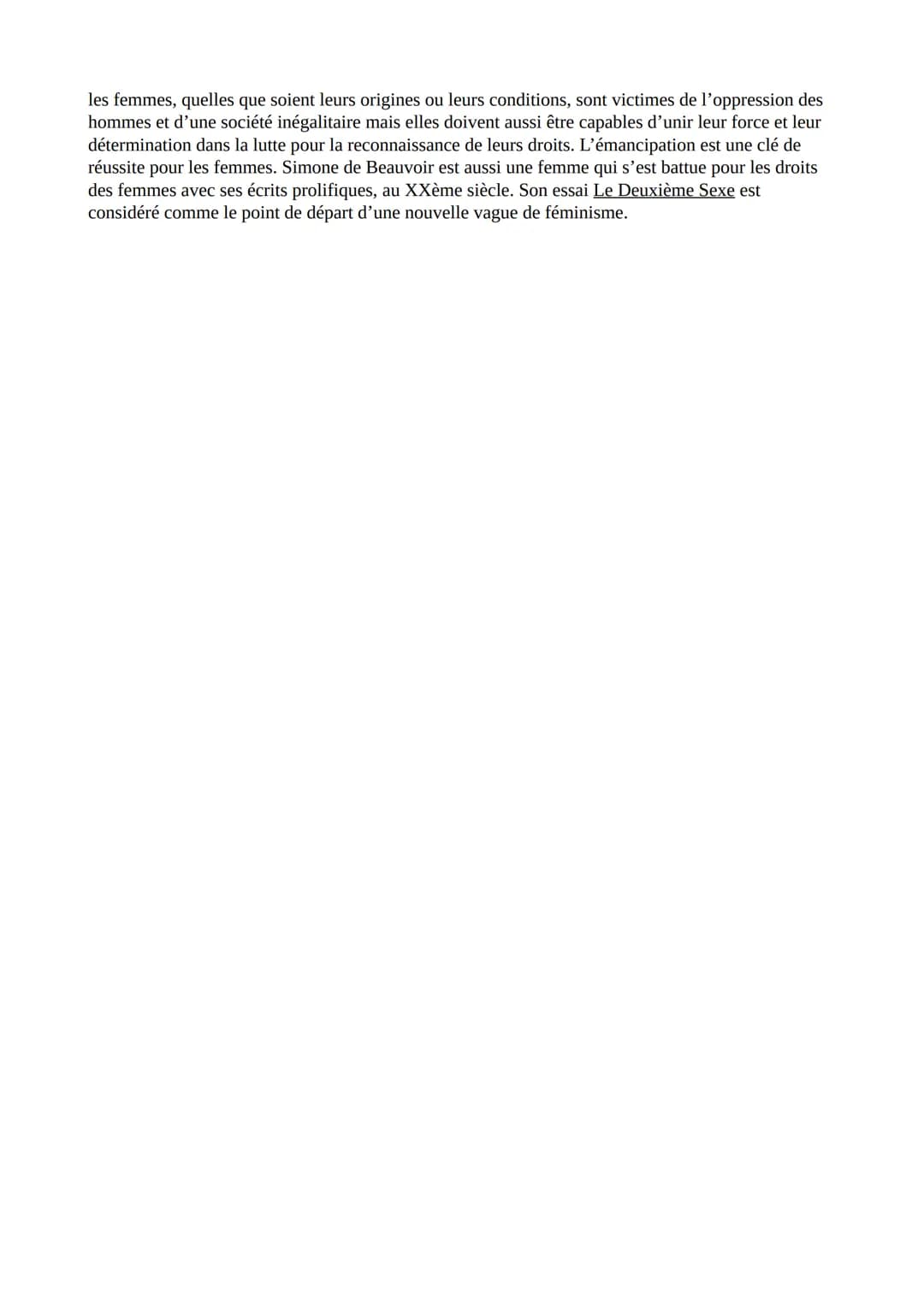 LECTURE LINEAIRE : Olympes de Gouges, DDFC: << Postambule » au
XVIIIe siècle
Texte :
Femme, réveille-toi ! Le tocsin de la raison se fait en