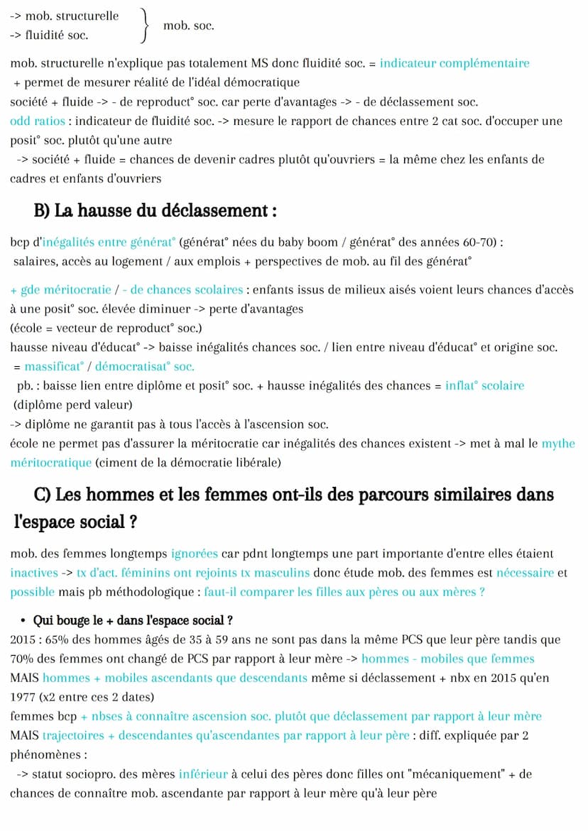 Quels sont les caractéristiques contemporaines
et les facteurs de la mobilité sociale ?
Intro : Les enjeux de la MS pour une société démocra