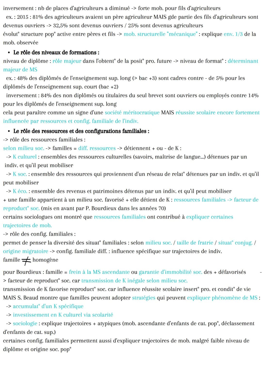 Quels sont les caractéristiques contemporaines
et les facteurs de la mobilité sociale ?
Intro : Les enjeux de la MS pour une société démocra